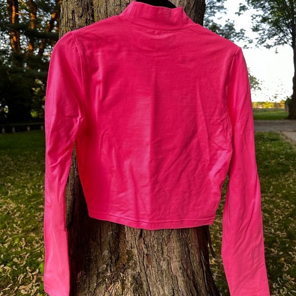 Teddy Fresh Pink Crop Mock Neck Top - Picture 3 of 7